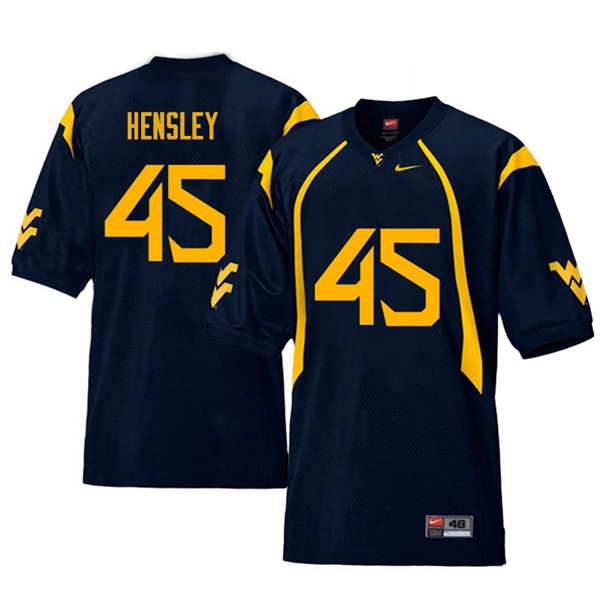 NCAA Men's Adam Hensley West Virginia Mountaineers Navy #45 Nike Stitched Football College Retro Authentic Jersey HM23B45JK